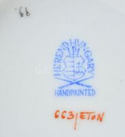 Herendi Eton mintás porcelán mokkás készlet. Kézzel festett, jelzett, apró kopásokkal. 5 db csésze é...