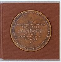 DN "Anne Frank" Br emlékérem, limitált kiadás, eredeti dísztokban (210g/80mm) T1-,2 patina...