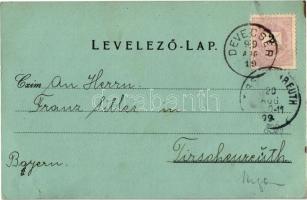 1899 Devecser, Római katolikus templom, Járásbíróság, Kossuth és Baross utca, piac, Esterházy kastél...