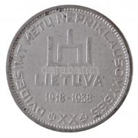 Litvánia 1938. 10L Ag "20 éves a köztársaság" (18,09g) T:2 kis ph. / 
Lithuania 1938. 10 ...