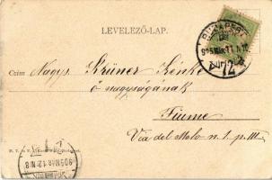 1905 Budapest, Margit híd, villamos, budai hídfő park. M.T. és F.I. Koch Willy