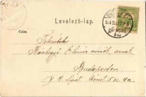 1904 Budapest VIII. József körút, Valéria kávéház, villamosok, utcaseprő (EK)