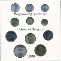 1993. 10f-200Ft (11xklf) forgalmi sor dísztokban, benne 200Ft Ag "MNB", "Magyarország...