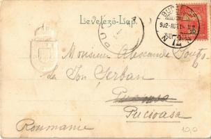 1902 Budapest I. Parlament, új országház. Címeres, magyar, Emb