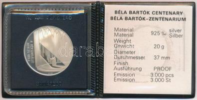 Fülöp Zoltán (1951-) 1981. "Bartók Béla / A kékszakállú herceg vára" Ag emlékérem piros mű...