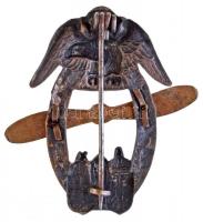 Osztrák-Magyar Monarchia 1914-1918. "K.u.K. LUFT-FAHRTRUPPE" ezüstözött és aranyozott fém ...