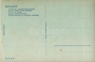 Budapest VI. Berlini tér (Nyugati tér), Nyugati pályaudvar, vasútállomás, villamosok, Magyar-Német B...