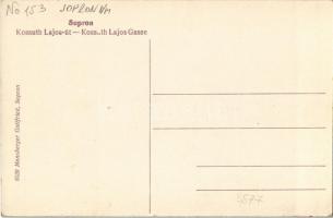 Sopron, Kossuth Lajos utca és villamos, Kraus Ferenc üzlete. Monsberger Gottfried kiadása