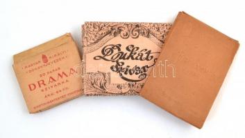 3 db régi, kisméretű szivar és szivarkás papír doboz tartalom nélkül: Britanica szivar, Dukát szivar, Drama szivarka