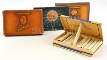 cca 1948-56 4 db kisméretű szivar és szivarkás karton doboz: 1 db Budapest, 24 db szivarkával. 2 db ...