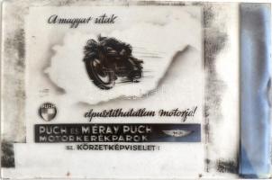 cca 1948 Motorok és motorosok, Fekete György (1904-1990) budapesti fényképész reklámgrafikái és felv...