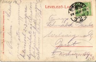 1910 Miskolc, Széchenyi utca, villamos, felállványozott épület, Neumann M., Garai József, Szántó Mór...