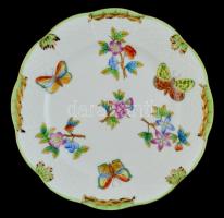 Herendi Viktória mintás tányér, kézzel festett, hibátlan, jelzett, d: 16,5 cm