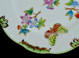 Herendi Viktória mintás tányér, kézzel festett, hibátlan, jelzett, d: 16,5 cm