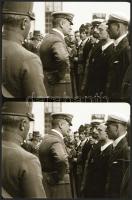 cca 1930 Horthy Miklós (1868-1957) kormányzó csípőre tett kézzel társalog a fogadására megjelent emb...
