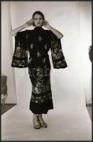 cca 1972 Ledér hölgyek ruhában és anélkül, szolidan erotikus felvételek, 10 db vintage negatív, 24x3...