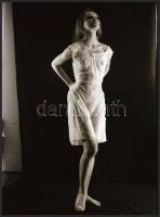 cca 1972 Ledér hölgyek ruhában és anélkül, szolidan erotikus felvételek, 10 db vintage negatív, 24x3...