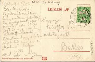 1911 Békéscsaba, Vasút utca, Motor, városi vasút, kisvasút, Petrányi Gyula bazára, Adler Lajos férfi...