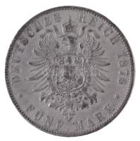 Német Államok / Baden 1876G 5M Ag "I. Frigyes" Stuttgart (27,50g) T:2-,3 kis ph., vésett f...