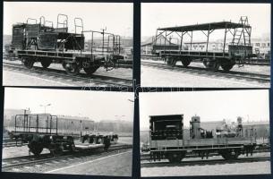 1973 Speciális járművek a metró üzemfenntartás flottájából, 8 db jelzett és datált vintage fotó, 9x1...