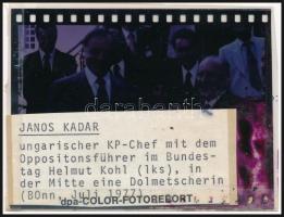 1977 Kádár János és Helmut Schmidt valamint Helmut Kohl találkozója Bonnban, 2 db színes diapozitív ...