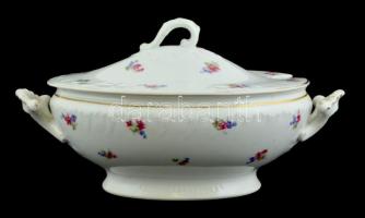 H&C Chodau tálaló szett. 3 db, gépi festés, jelzett, kopott