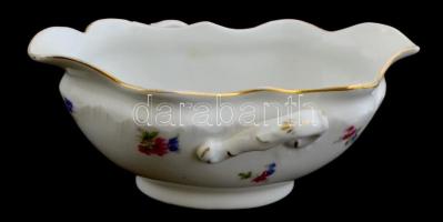 H&C Chodau tálaló szett. 3 db, gépi festés, jelzett, kopott