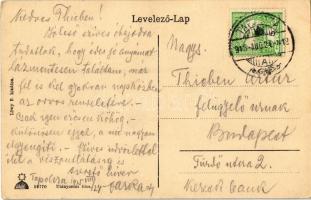 1915 Tapolca, tó, fürdőző gyerekek, csónak. Löwy B. kiadása