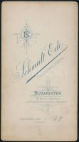 cca 1890 Budapest, Schmidt Ede fényképészeti műtermében készült, keményhátú, vintage fotó, 20,5x11,4...