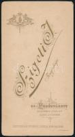 cca 1890 Székesfehérvár, Szigeti fényirdájában készült, keményhátú, vintage fotó, 20,8x11,4 cm