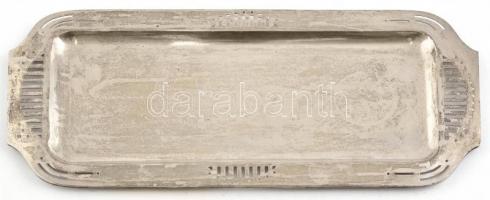 Art deco ezüst (Ag) tálca. Jelzett. 16,5x38 cm, 458 g