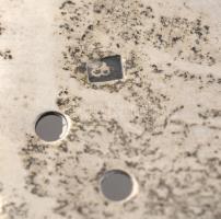 Art deco ezüst (Ag) tálca. Jelzett. 16,5x38 cm, 458 g