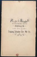 cca 1860 Berlin, Fessler és Steindorff fényképészek műtermében készült, vizitkártya méretű, vintage ...