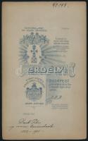 cca 1900 Erdélyi Mór (1866-1934) császári és királyi udvari fényképész műtermében készült, feliratoz...