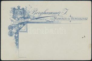 cca 1910 Munkács és Beregszász, Berghammer I. fényképész műtermében készült, keményhátú, vintage fot...