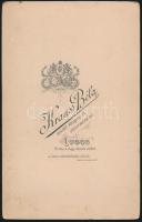 cca 1900 Lugos, Krauss Béla fényképész műtermében készült, keményhátú, vintage fotó, 21,2x13,5 cm / ...