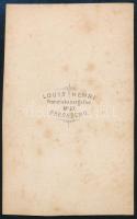cca 1866 Pozsony, Louis Henri fényképész műtermében készült, vizitkártya méretű, vintage fotó, 9,6x5...