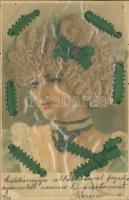 Relief litho with real hair