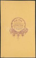 cca 1868 Nagybecskerek, Oldal István (1828-1916) festész és fényképész műtermében készült, vizitkárt...