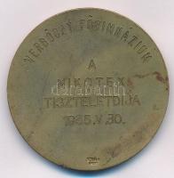 1935. "VERBŐCZY FŐGIMNÁZIUM - A NIKOTEX TISZTELETDÍJA 1935.V.30." aranyozott Br labdarúgó ...