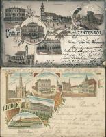 1898 2 db rossz állapotú litho lap Ujvidék, Szentes