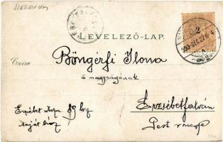 1899 Nagyszeben, Hermannstadt, Sibiu; Evangélikus templom, színház, vártorony, utcaképek, Római csás...