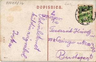 1915 Zagreb, Jelacicev trg. / square, tram, shops of Fuchs and Anker