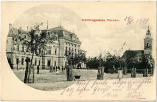 1901 Torda, Turda; Vármegyeház, templom / county hall, church