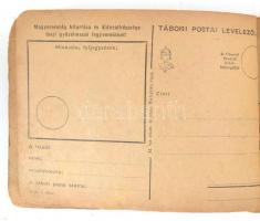1944 Tábori lapok 46 db kézzel rajzolt tábori posta levelezőlap, egybe fűzve. Nagyrészt az orosz fro...