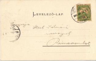 1906 Liptószentmiklós, Liptovsky Mikulás; Fő tér, megyeház épület. Löwy Dezső kiadása / main square,...