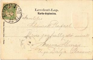 Eszék, Esseg, Osijek; erőd. Címeres szecessziós keret, Victor Fritsche kiadása / tvrdje / Festung / ...