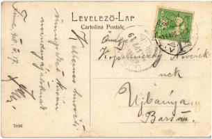 1908 Fiume, Rijeka; kikötő hajókkal / Porto / port with ships (EK)