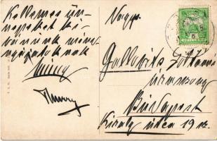 Ocean liner steamships at the port. T.S.N. Serie 898., artist signed