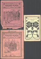 cca 1920-40 Iskolai használt, beírt füzetek, össz. 4 db. 3 db Szénásy magyar monda irkája, Szent Lás...